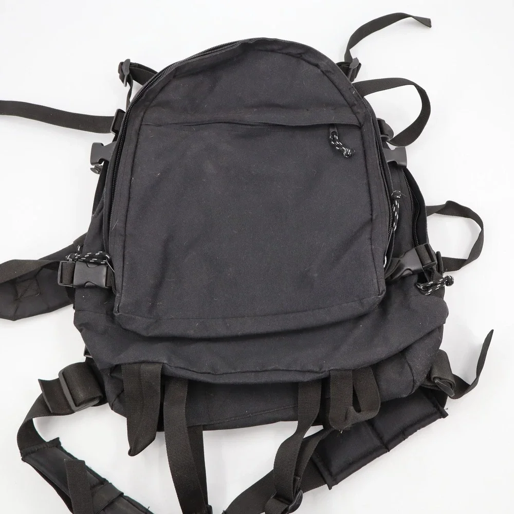 Piper Gear Tactical Backpack Unisex Large Black Canvas Rugged Gorpcore Bag‎